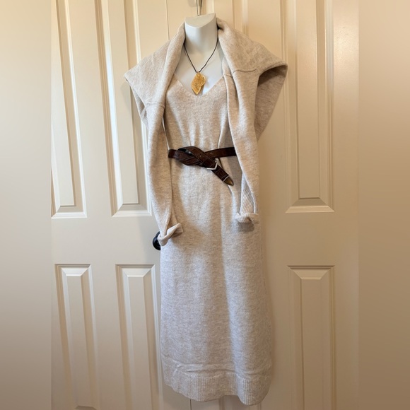 2 pc NEW Cream Sweater & dress knit set, size S/M very stretch knit, NWOT - Picture 5 of 16